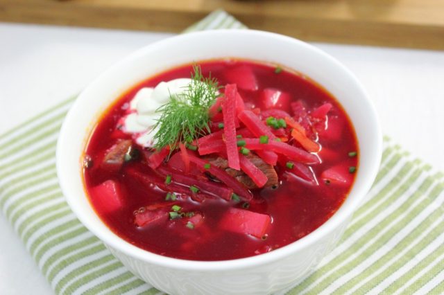 Borschtsch Borschtsch Borschtsch Ukrainische Suppe