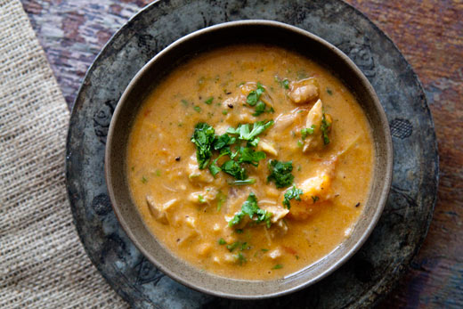 Chicken Peanut Soup Main Course African Lunch Dish Recipe