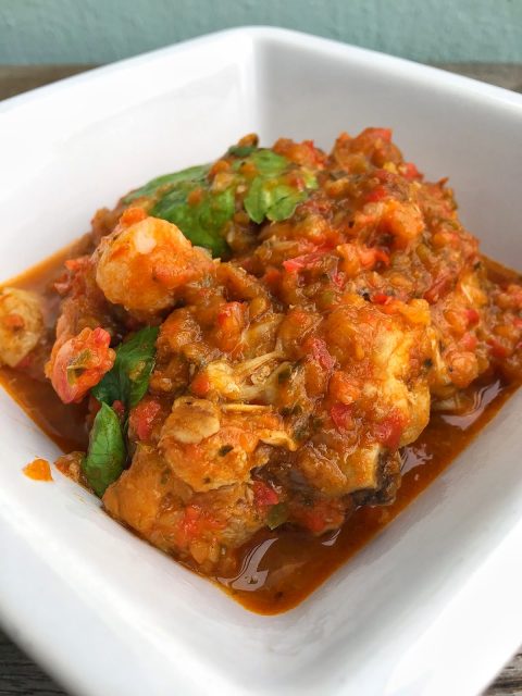 Liberian Spicy Chicken Gravy with Seafood