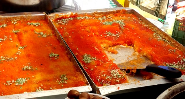 Knafeh – Syrup-soaked Cheese Dessert