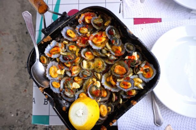 Grilled Limpets with Garlic Butter Portuguese Food