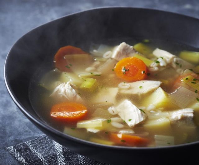 Scottish Christmas Cock-a-Leekie Soup Dinner-Starter