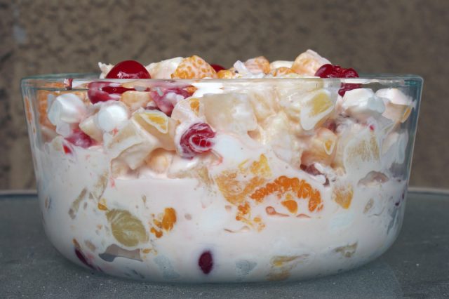 Ambrosia Cold Fruit Dessert for Christmas Mexican Dessert