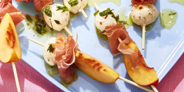 Peach and Prosciutto Skewers Maltese Finger Food