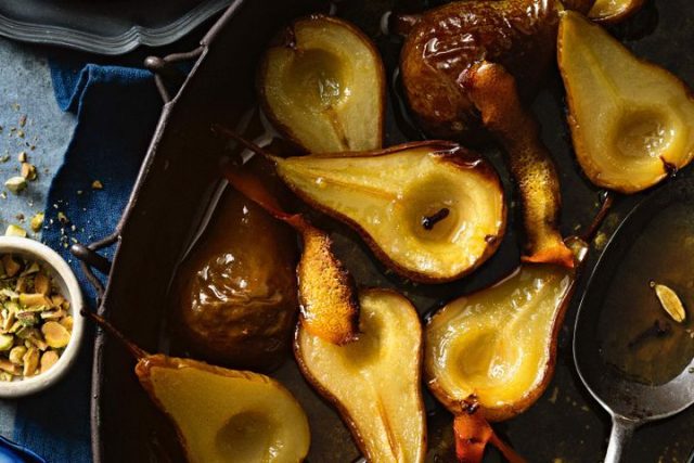 Honey-Pistachio Roasted Pears Mediterranean Desserts
